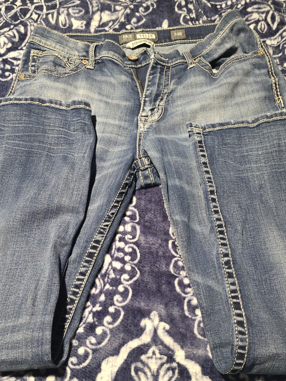 BKE TYLER STRAIGHT LEG Light Blue MEN's Jeans - Relaxed Straight Fit
